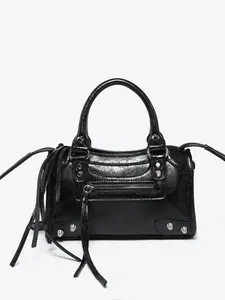 Women's Vintage Rivet Motorcycle Bag, Elegant Single Shoulder Tote, Casual Commuter Handbag, Versatile Crossbody Bag for Ladies, Pu Tote Satchel