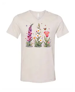 Foxglove Dahlia Tulip T-Shirt – Subtle Floral Statement Tee (FDT)