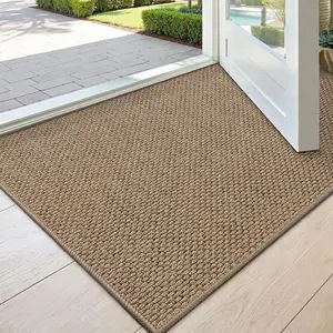 DEXI Ultra-Thin Indoor Door Mat, 24x36 Non-Slip Rubber-Backed Durable Fade-Resistant Modern Dirt Trapper, Low-Profile Mat for Entryway, Patio