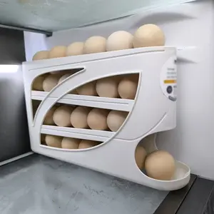 Rolling Egg Dispenser Holds 30 Eggs, Space Saving for Fridge & Kitchen