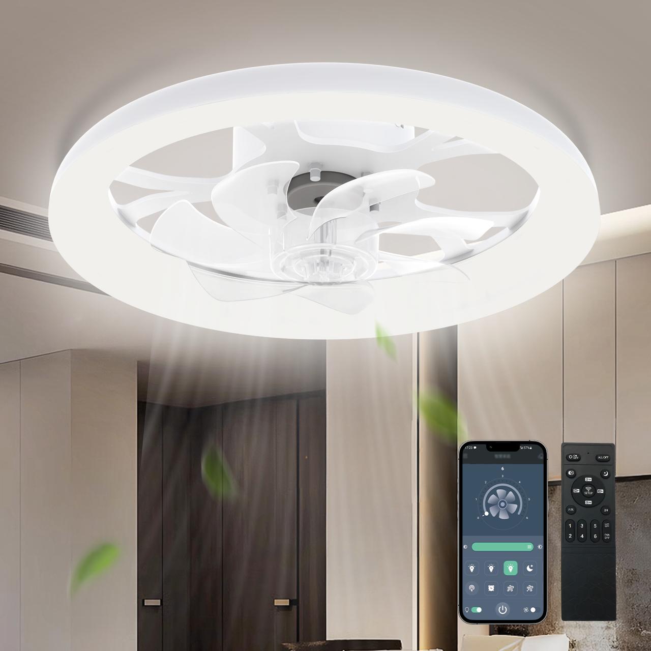 HYPERLITE Dimmable Modern LED Fan Light,Ceiling Fan With Light Remote, 3 LED Color Temperature, 6 Speed Noiseless AC Motor, Timer Setting,Adjustable Brightness,White Fandelier Ceiling Fans for Bedroom,Dining room, Living room, Study,SpringGlowUp HYPERLITE Dimmable Modern LED Fan Light,Ceiling Fan With Light Remote, 3 LED Color Temperature, 6 Speed Noiseless AC Motor, Timer Setting,Adjustable Brightness,White Fandelier Ceiling Fans for Bedroom,Dining room, Living room, Study,SpringGlowUp