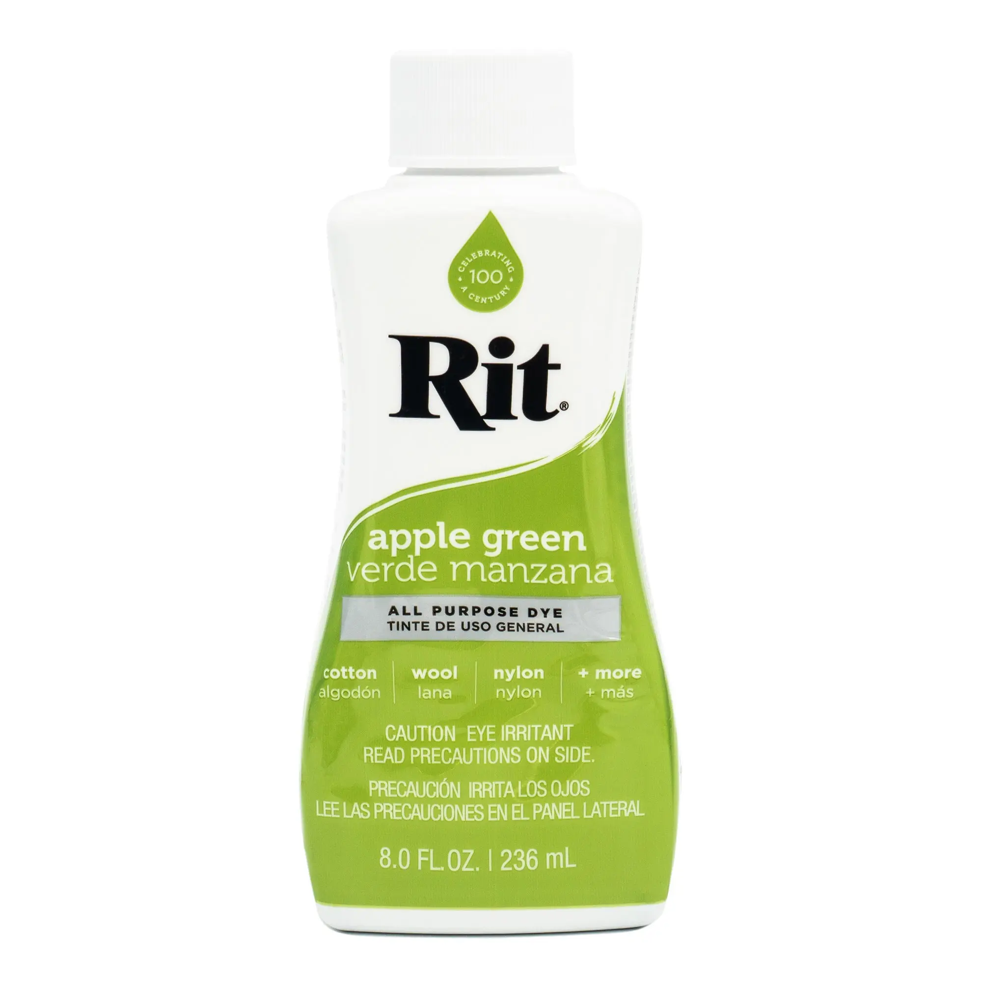 Rit All-Purpose Dye Apple Green - Vibrant Non-Toxic Color for Cotton Wool Silk & More 8.0 FL OZ 236 mL