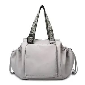 Ins Backpack Fashion Multifunctional Large Capacity Oxford Cloth Urban Simplicity Style 32cm x 23cm x 35cm Waterproof Travel Handbag for Women in Beige Gray Brown Black Khaki Blue