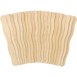 8 inch Craft Sticks, 50 Pack  Wavy Sticks, Fan Handles, Large Popsicle Sticks for Crafts, Wedding Programs, DIY Crafting, Painting Mixing