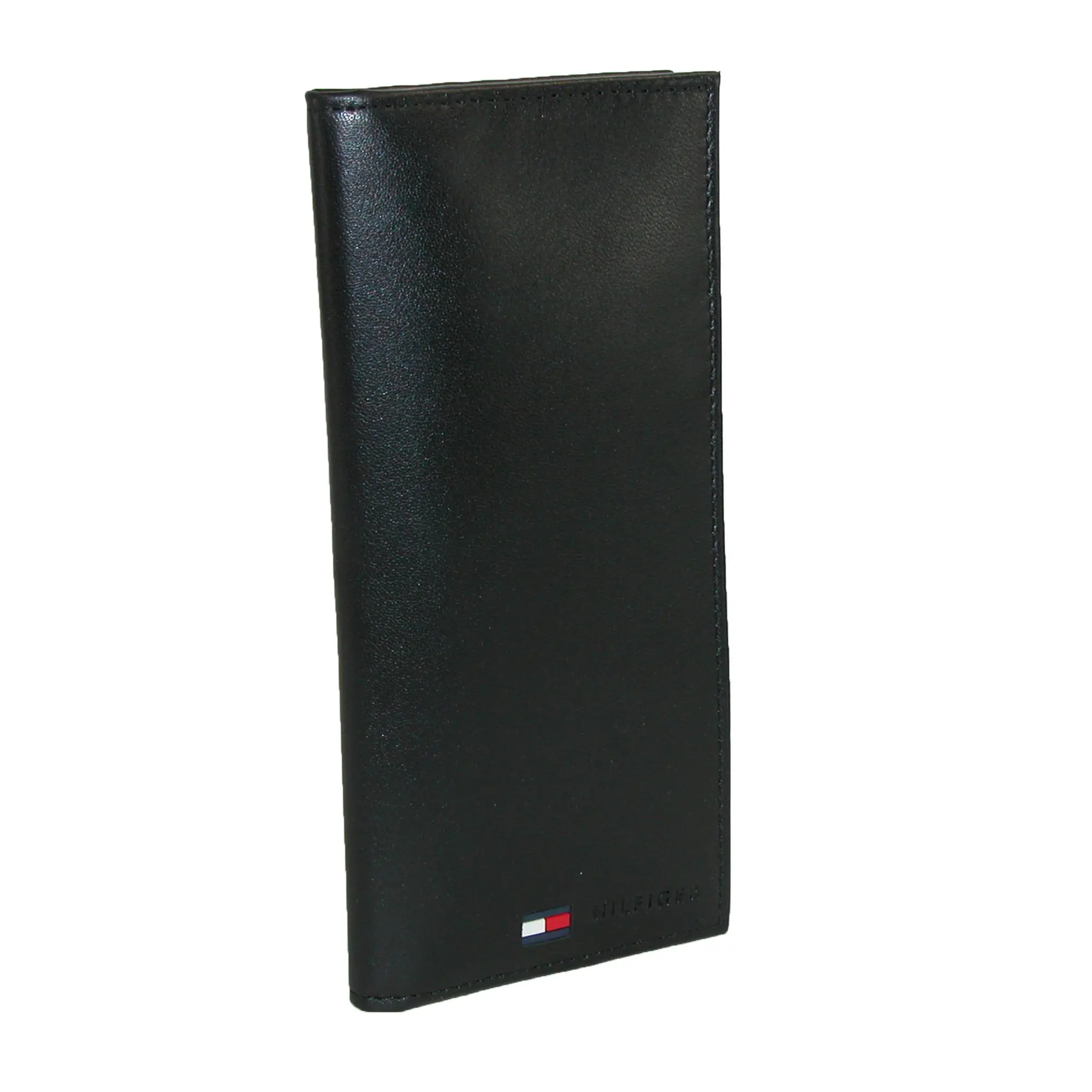 Tommy Hilfiger Men's Leather Stockton Checkbook Cover Secretary Wallet, Checkbook Covers