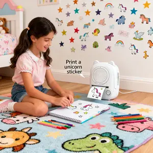 Portable AI Sticker Printer – Voice-Controlled Wireless Mini Printer for Photos, Labels & Fun Stickers, Ink-Free