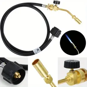 Propane Gas Tank Turbo Torch Hose Adapter Kit, Portable Propane Torch for Brazing Soldering Welding, Fuel By Gas Cylinder
