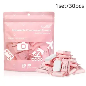 Portable Compressed Towels, Disposable Reusable Travel Makeup Remover, Facial Cleansing Towel, Daily Use Camping Hiking Essentials
