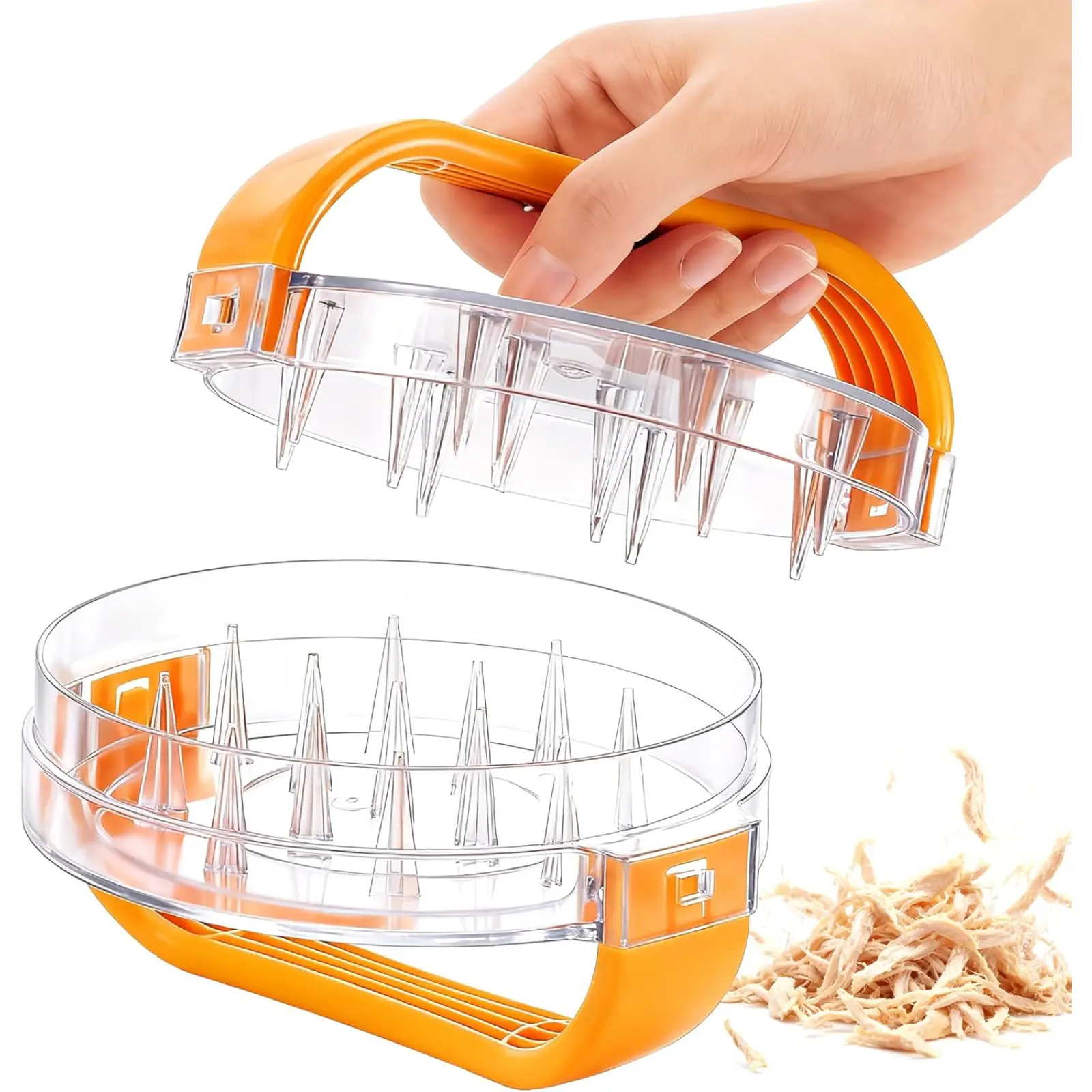 BPA-Free Plastic Cooked Meat Shredder - Compact Handy Twist-Style Efficient Kitchen Utensil Gadget Set with Meal Prep Tool for Chicken Breast, Pork, Camping Use, Shreds Meat