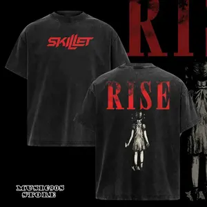 Retro Skillet Rise T-shirt, Skillet T-Shirt , Music Graphic Tee, Rock Band Shirt, Retro Music Tee, Rock Music Lover Shirt, Vintage Band Shirts Casual Comfort Cotton Fabric Fit Top, Top Men's and Women's Clothing