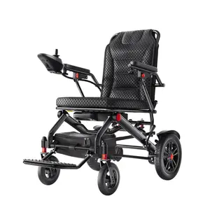 Carbon Fiber Style with Aerospace Aluminum Frame – 42Lbs Ultralight Foldable Wheelchair featuring 15Ah Fast LiFePO4 Battery & Dual Charging Modes, 350Lbs All-Terrain Capacity for Travel