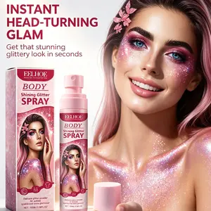 2boxes 100ml Body Shimmer Glitter Spray, with Glycerin, Light-Catching Highlighter Spray for Face and Body, Long-Lasting Sparkle Makeup, Portable Glitter Spray for Daily Use, Travel, Party, Ideal Valentine's, Mother's Day, Birthday Gift for Women