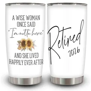 Retired 2026 Tumbler - Retirement Gifts For Women 2026 - A Wise Woman Once Said Stainless Steel Mug 20oz - Retirement Cup - Thank You Gifts For Coworkers, Nurse, Boss, Mom, Sister, Teacher, 1pc