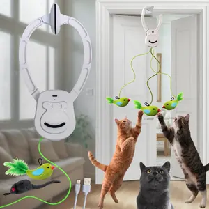 Electric Cat Toy     Interactive Pet Toy,  Rechargable Door Clip-on Design, Electric Cat Teaser, Stimulating Cat Toy,