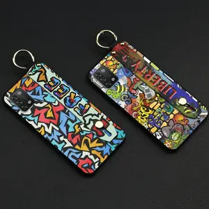 Graffiti Kickstand Phone Case For UMIDIGI A11 ring Wristband Phone Holder Silicone Anti-knock Anti-dust Dirt-resistant Durable Lanyard personality Shockproof Back Cover Waterproof