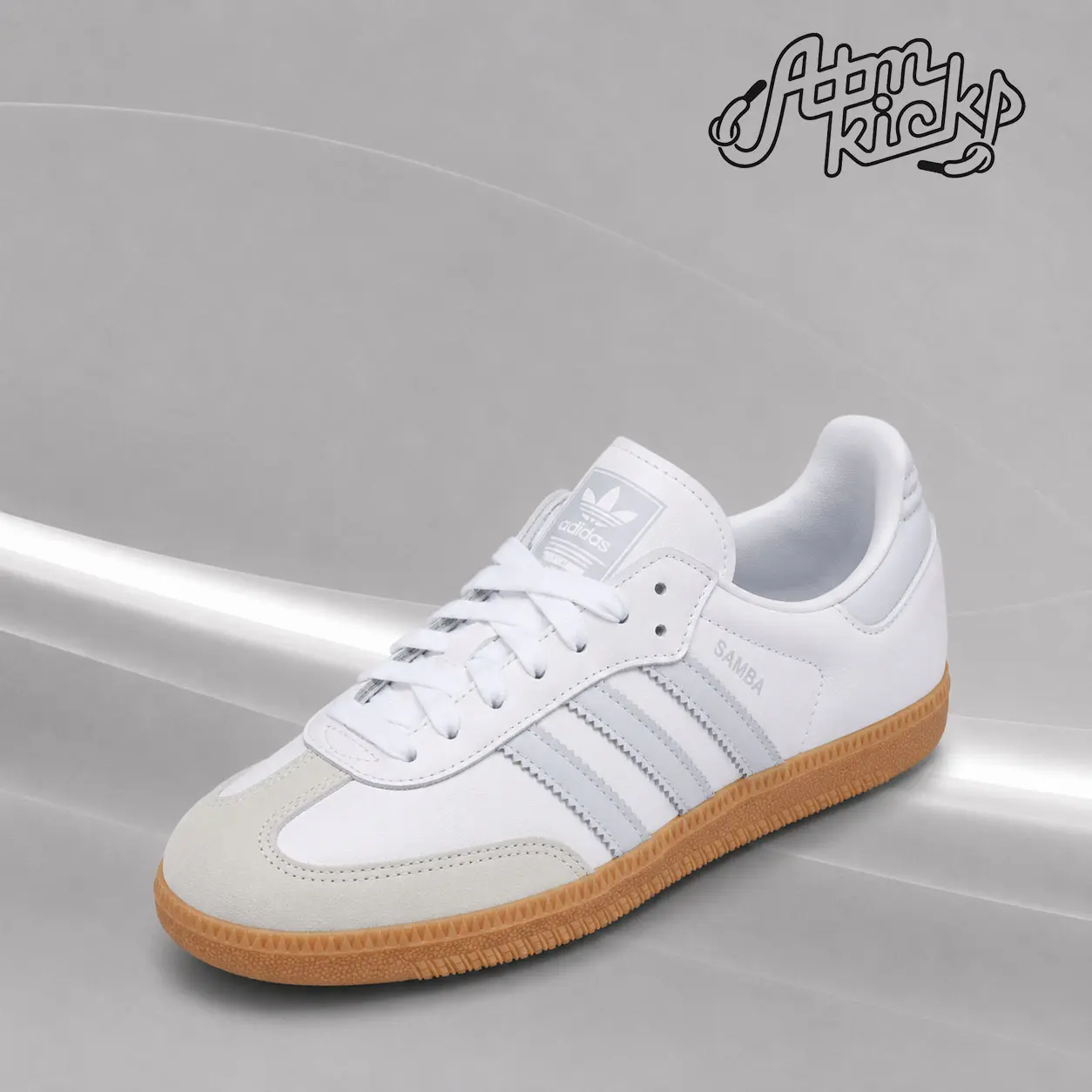 adidas Samba OG White Halo Blue Gum (Women's) Women's Authentic Shoes Footwear Sneaker Trainer Comfortable Walking Fashion Trending GiftMother's Day Gift