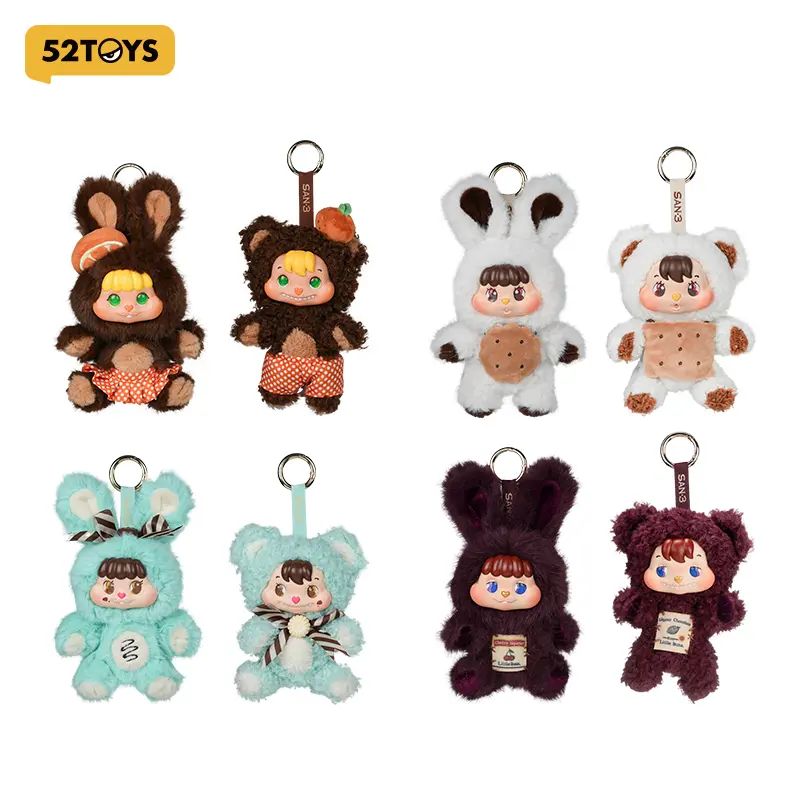 52TOYS LITTLE BUNS Melting Together Series  Kawaii Creative Gift Room Decor Desktop Decoration Gift for  Birthday Party Vinyl Keychains Charms