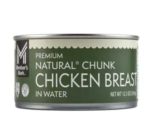 Member's Mark Premium Chunk Canned Chicken Breast, 12.5 oz, 6 Count, Protein-Rich Pantry Food
