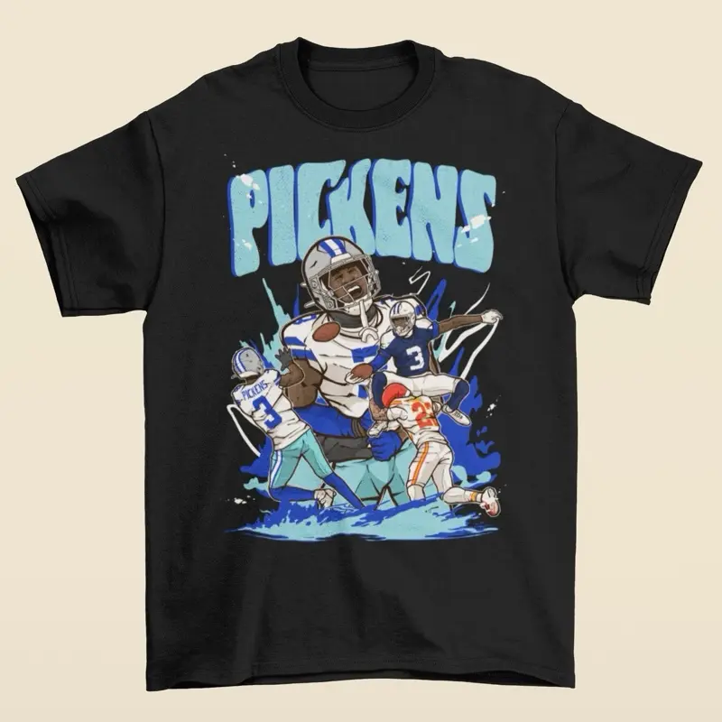 George Pickens Cartoon Style Dallas Football T-Shirt - Men’s Adult Sizes, unisex style