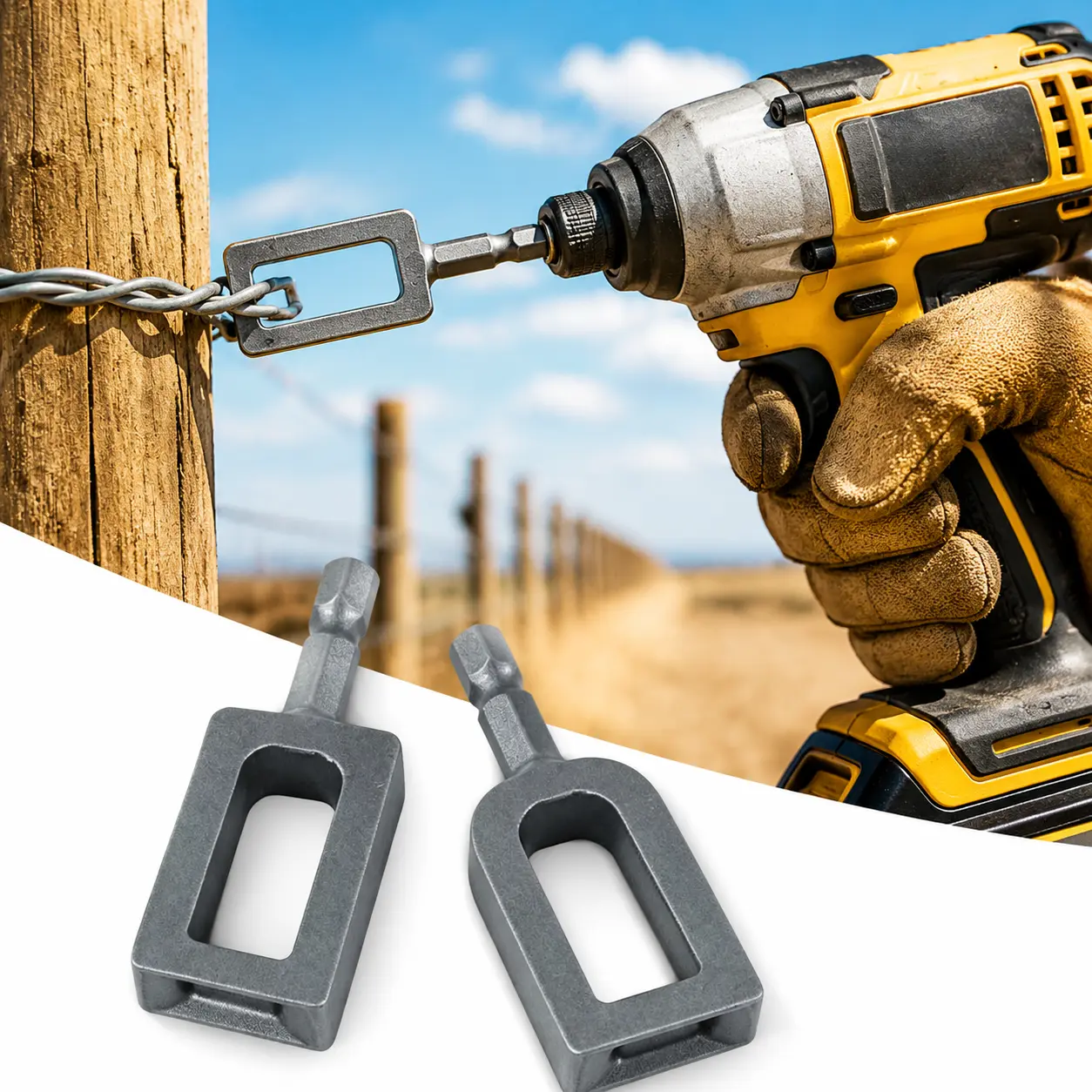 Buy 1 Get 1 Free，Professional Rebar Tie Wire Twisting Tool for Drills Heavy Duty Steel Wire Twister with 6mm Hex Shank for Construction and Fencing Projects fathersdaygift，Multifunctional Wire Twister-Knotter,wire twister tool, wire twisting tool