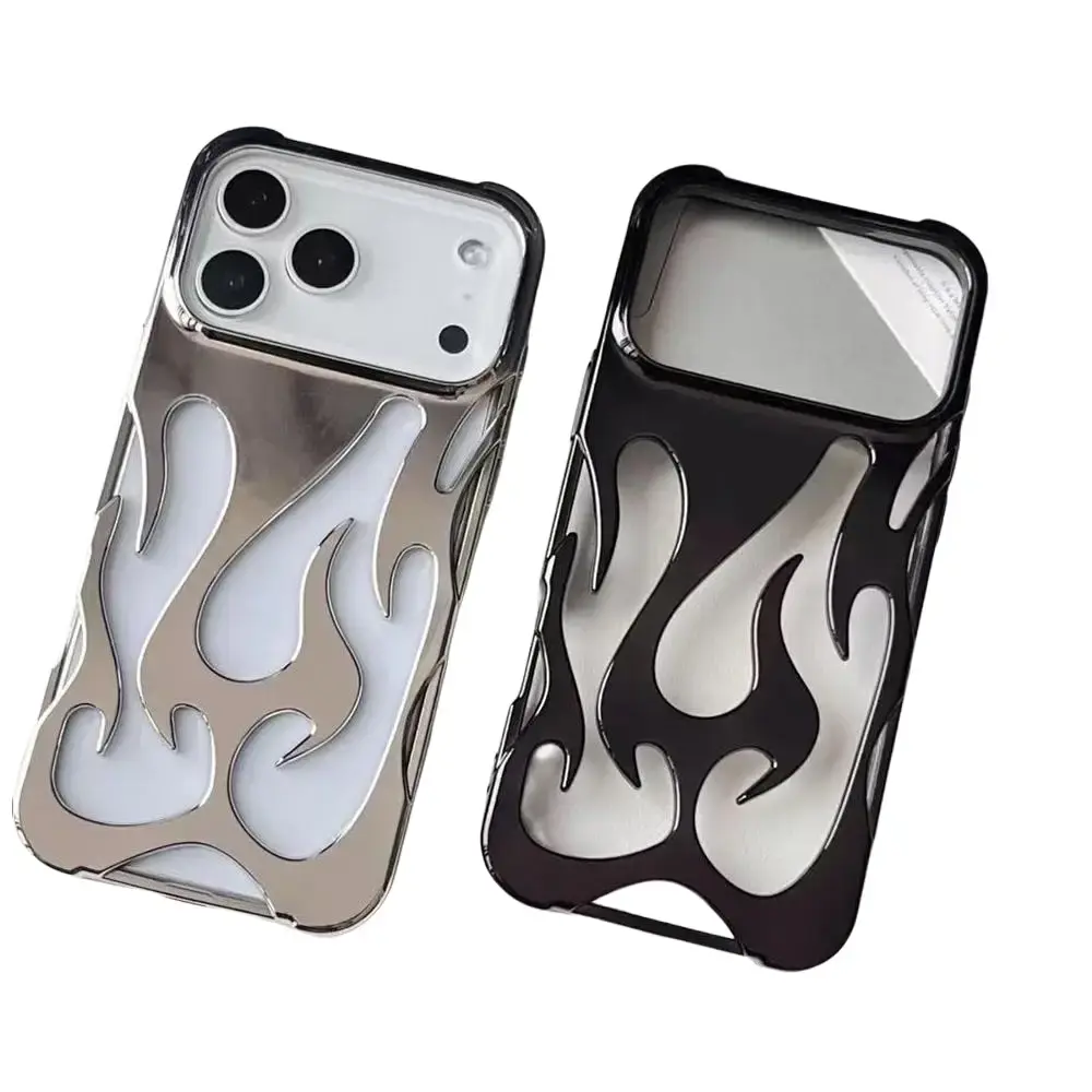 New Skin-Friendly Hollow Design Flame Pattern Anti-Drop TPU Phone Case for Iphone 17 16 15 14 13 12 11 Pro Max 16 plus Air Cover NONE