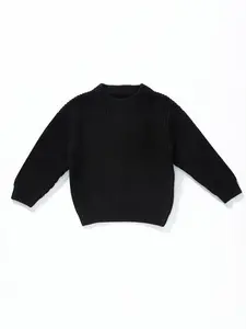 Winter Black print long sleeve Girls Knitwear Sweater