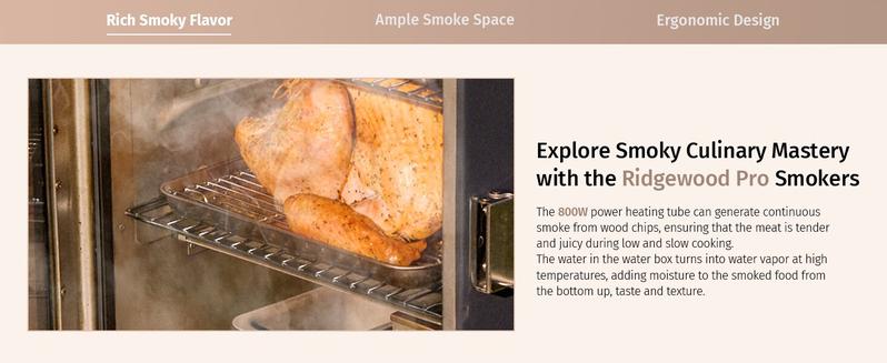 EAST OAK Ridgewood Pro 30" Electric Smoker, Smoker with Leg Kit & Glass Door, Side Wood Chip Loader, 725 Sq Inches of Cooking, Digital Control, Night Blue EAST OAK Ridgewood Pro 30" Electric Smoker, Smoker with Leg Kit & Glass Door, Side Wood Chip Loader, 725 Sq Inches of Cooking, Digital Control, Night Blue