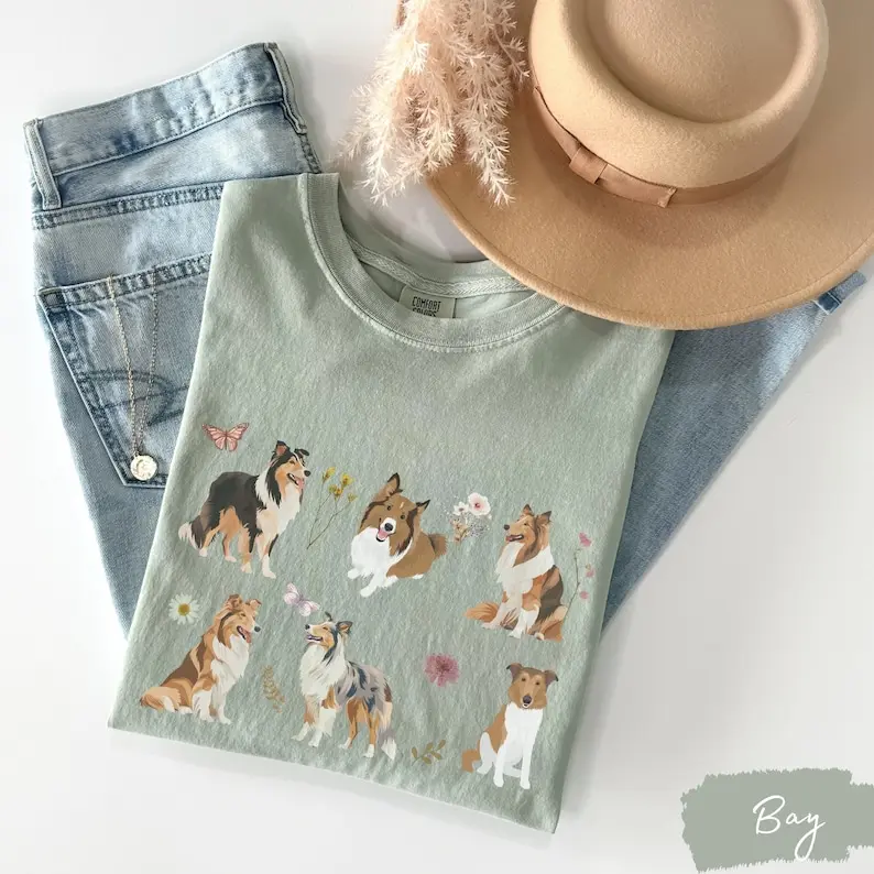 Rough Collie Cottagecore, Rough Collie t shirt, Rough Collie gift, Rough collie mom shirt