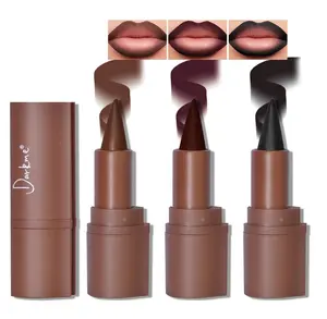 HOSAILY 3 Colors 2 in 1 Gothic Lip Liner Set, Matte Dark Brown Red Black Lip Liner Plumping Smooth Creamy Lip Pencil, High Pigmented Long lasting Lip Stain Lipstick Goth Halloween Makeup, 06+07+08