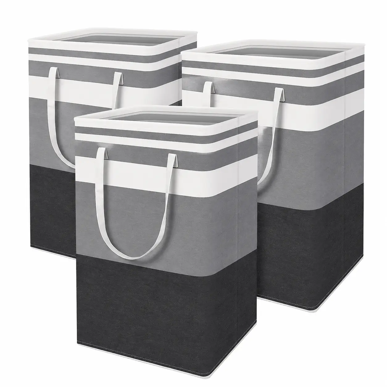 75L Large Laundry Basket, Waterproof Collapsible Laundry Hamper with Easy Carry Handles, Freestanding Foldable Clothes Organizer Bin, 1/2/3 Pack Options for Bedroom, Bathroom, Dorm, Towels, Toys and Home Storage