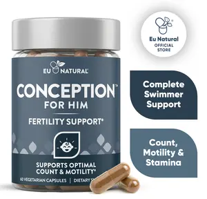 Eu Natural Conception For Him – Fertility Supplements for Men, Male Fertility Booster & Prenatal – Optimal Sperm Count, Motility, Strength – Ashwagandha, Folate, Folic Acid, Magnesium & Zinc Healthy Dietary Fitness