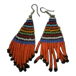 Colorful Beaded Fringe Earrings - Handcrafted Multicolor Beadwork with Dangling Fringe for Stylish Accessory