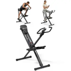 Ultra-Quiet Rope Drive Exercise Bike - No Flywheel Stationary Cycle, Lightweight & Portable Home Gym Equipment, Stepless Resistance for Small Spaces