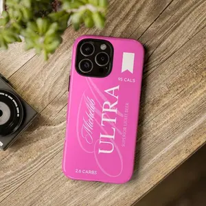 Tough Michelob ULTRA White & Pink Smartphone Case - Shell, Cover with Shockproof, Waterproof Protection for iPhone 17 ProMax
