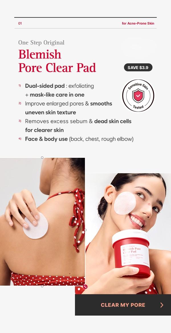 [COSRX Official] Acne Care Blemish Pore Clear Pad | Exfoliating Toner Pads for Acne, Blackheads & Pore Care (BHA + PHA + LHA) Skin Repair