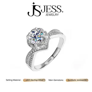 Item #119 1 ct Round Brilliant Genuine Synthetic Moissanite Ring, S925 Sterling Silver, D Color, VVS1 Clarity