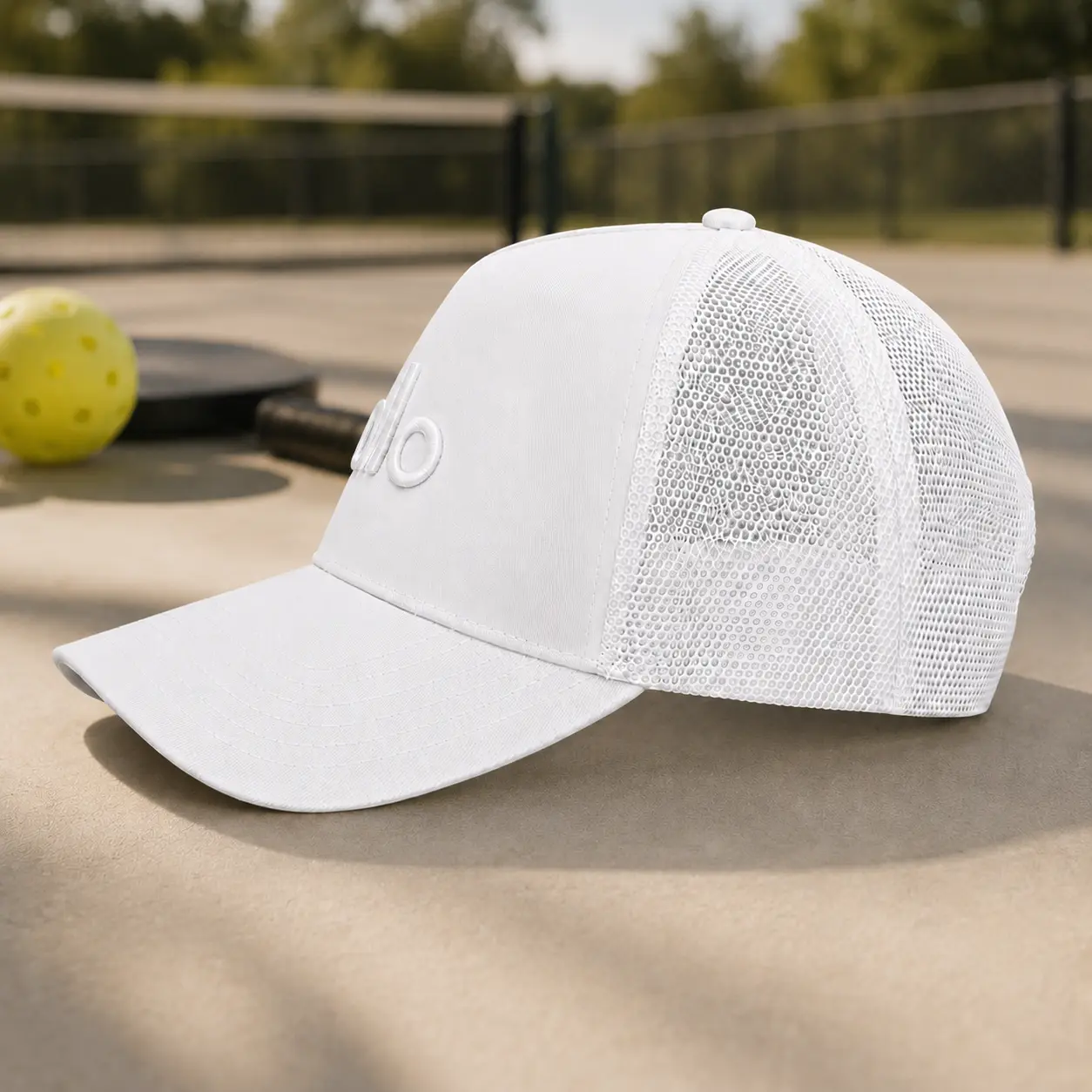 ALO Mesh Trucker Cap for Women Men Adjustable Breathable Baseball Hat – Black, White