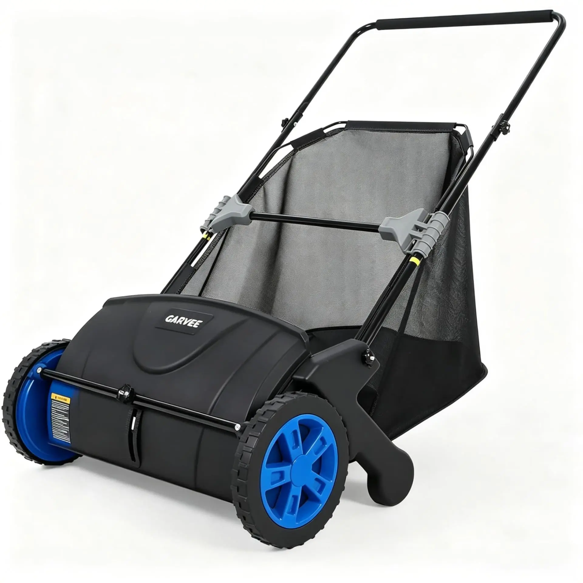 [FLASH SALE] Garvee 21" Push Lawn Sweeper, 3.5 Cu. Ft. Manual Leaf & Grass Collector with Adjustable Height and 4 Spinning Brushes