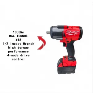 Milwaukee 1000N - 1/2" High Torque Impact Wrench (with Friction Ring), Heavy Duty Adjustable Torque Wrench, Professional Grade, for Automotive Repair and Heavy Equipment Maintenance, Cordless Power Tool