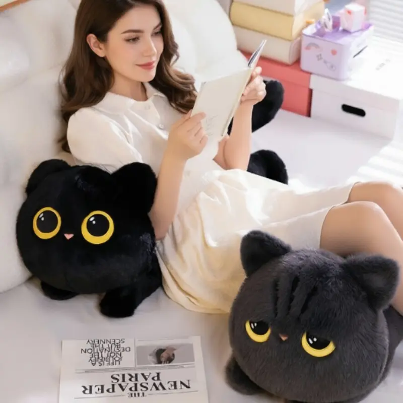 Cute Cat Plush Pillow, Adorable Animal Design, Soft Huggable Plush Toy for Kids and Girls, Cozy Cushion, Perfect Gift for Children, Huggable Sleeping Companion