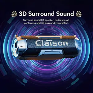 Outdoor speaker, IPX6 waterproof rating, 3600 mAh portable battery, RGB lighting display, Bluetooth 5.3, listening mode Suitable for camping and gaming