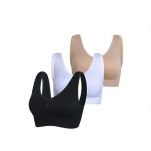 3-Pack Sports Bras for Women, Padded Strappy Racerback Push Up Open Back Medium Support Sports Yogatraining bra