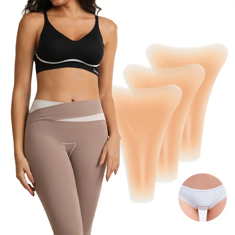 Women's 3-Pack Camel Toe Concealer Inserts, High-Grade Silicone Pad Accessories for Women, Grippy Not Sticky, Seamless, Ultra-Light, Washable Reusable, Effortlessly Cover the Femininity Line, One Size, Everyday Use, Panty Accessory
