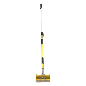 Large Capacity Drywall Flat Finishing Box Tool with Adjustable Rod (3.44-5.51 ft), Aluminum Alloy Putty Applicator with 60° Rotating Head & Spring Pressure Plate for Wall Ceiling Scraping, for Professional Decorators DIY Home Renovation