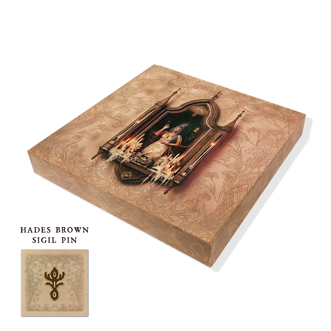 Hades Brown Sigil Enamel Pin + CD Box Set