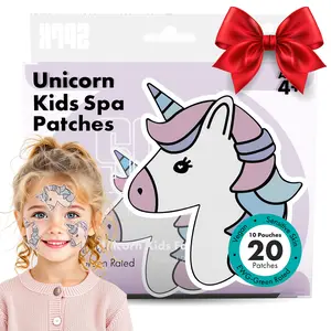 Sprk Naturals Unicorn Kids Spa Patches (20pcs) Vegan, Organic Kids Face Masks - Clean, Safe, Magical -Kids-Sized, Vegan, Movement Approved. Perfect for Spa Day, Sleepover & Birthday Parties - Made for Sensitive Skin.