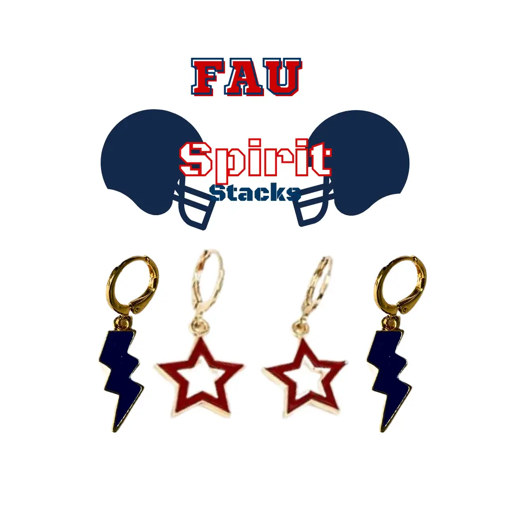 Florida Atlantic Spirit Earring Stack For Owls Game Day