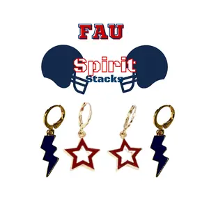 Florida Atlantic Spirit Earring Stack For Owls Game Day