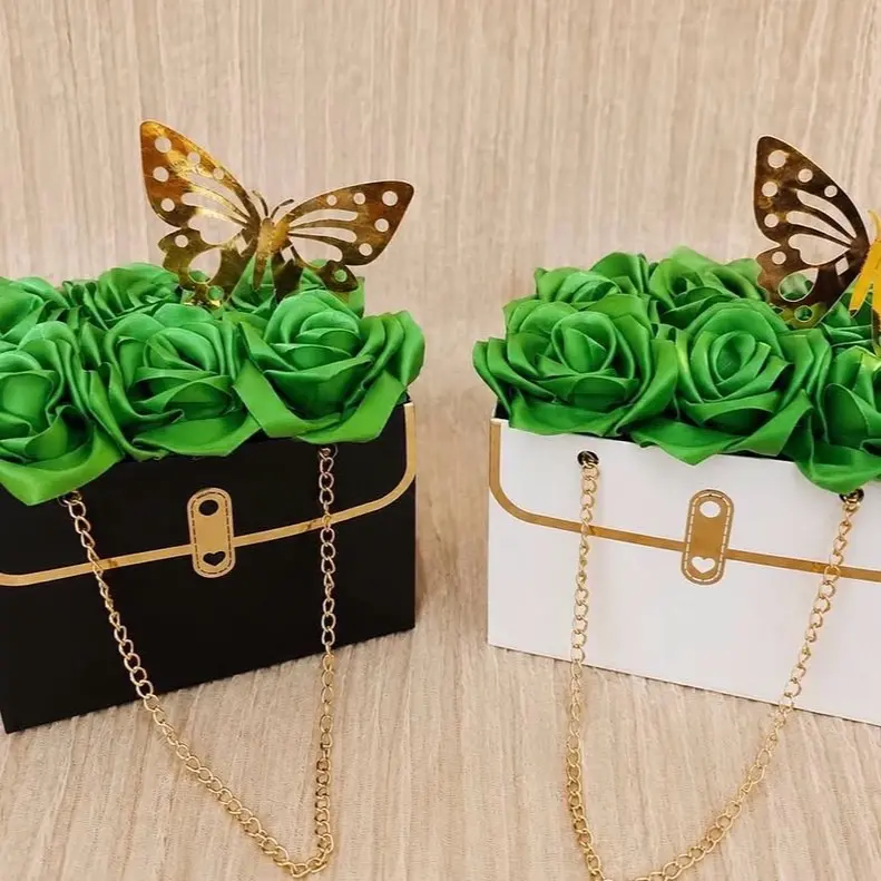 Handmade Rose Purse Arrangement – 6 Roses | Gift for Her | Multiple Colors Available