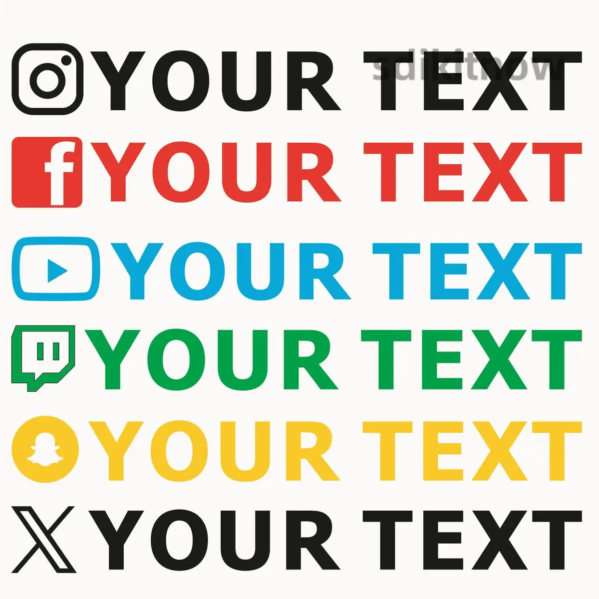 Custom Text Car Instagram my name sticker Facebook logo WEBSITE X YouTube Channel Snapchat Twitch For Bike Scooter Window Decal